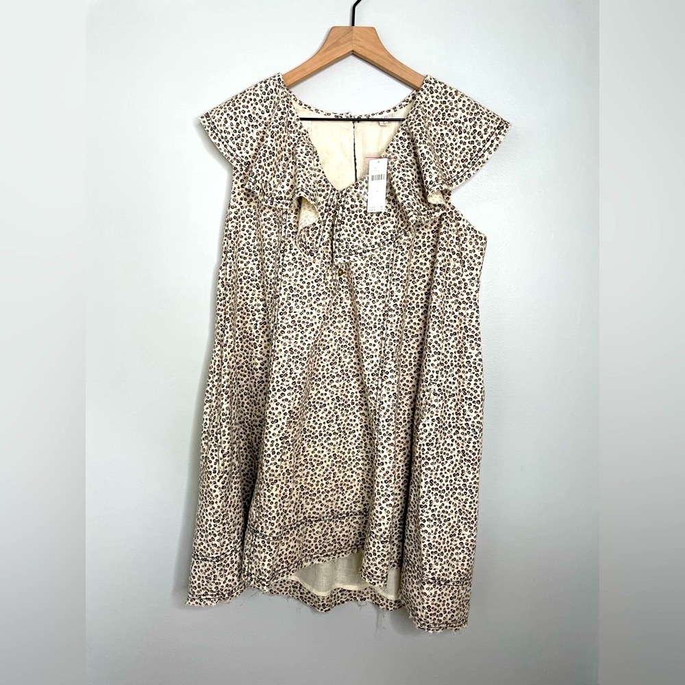 NWT Pilcro By Anthro V-Neck Ruffle Denim Mini Dress - Picture 6 of 12